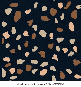 Terrazzo flooring seamless pattern. Vector stone, marble texture. Abstract background