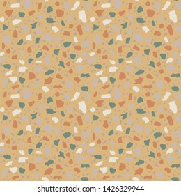 Terrazzo flooring seamless pattern. Vector stone, marble texture. Abstract background