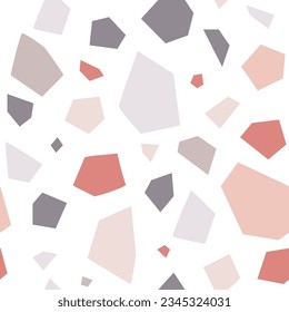Terrazzo flooring seamless pattern, vector abstract background