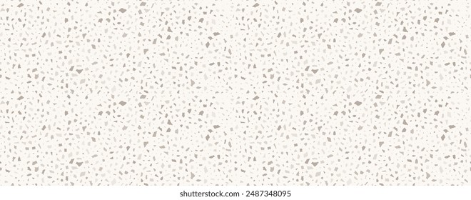 Terrazzo flooring seamless pattern. Vector realistic asphalt texture with colorful mosaic elements. Terrazo tile with natural pieces of marble, granite or quartz. Classic Italian floor background