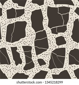 Terrazzo flooring. Seamless pattern.Gray background texture. Abstract vector design for print on floor, wall, tile or textile