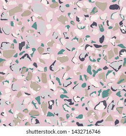 Terrazzo flooring. Seamless pattern.Gray background texture. Abstract vector design for print on floor, wall, tile or textile.