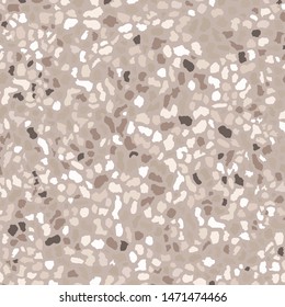 Terrazzo flooring. Seamless pattern.Gray background texture. Abstract vector design for print on floor, wall, tile or textile