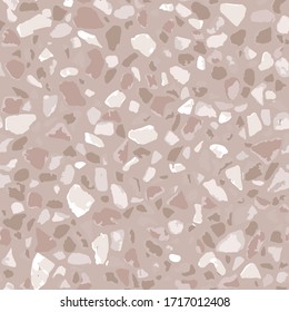 Terrazzo flooring. Seamless pattern.Gray background texture. Abstract vector design for print on floor, wall, tile or textile.