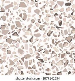Sol en terrazzo. Motif harmonieux.Texture d'arrière-plan Gris. Conception abstraite vectorielle pour impression sur le sol, le mur, le carrelage ou le textile.