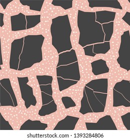 Terrazzo flooring, seamless pink pattern texture. Abstract vector background design for print on floor, wall, tile or textile