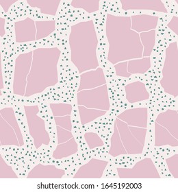 Suelo de terrazo, textura transparente de color rosa. Diseño abstracto de fondo vectorial para impresión en el suelo, pared, pieza o textil