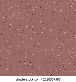 Tejido de terrazo sin soldadura. Piedras pulidas rojas, blancas y negras, baldosas de piedra. Patrón abstracto, fondo vectorial. 