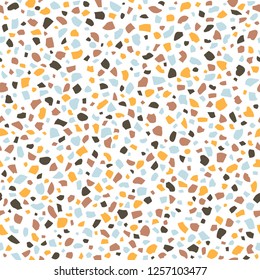 Terrazzo flooring seamless vector pattern on a white background