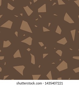 Terrazzo flooring texture, abstract seamless pattern. Vector paper cut illustration. Trend modern design.