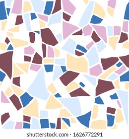 Terrazzo flooring texture. Classic italian type of floor in Venetian style, composed of natural stone, granite, quartz, marble, glass and concrete. Vector pattern