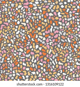Terrazzo flooring texture. Golden seamless pattern background. Abstract vector design for print on floor, wall, tile or textile