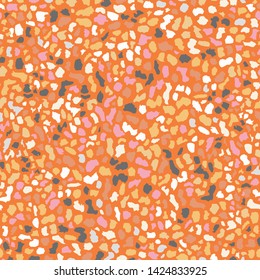 Terrazzo flooring texture. Golden seamless pattern background. Abstract vector design for print on floor, wall, tile or textile