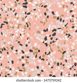 Terrazzo flooring texture, pink pattern background. Abstract vector design for print on floor, wall, tile or textile
