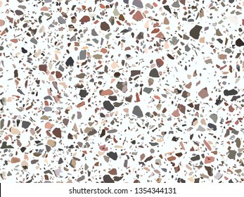 Terrazzo flooring texture, seamless pattern background. Abstract vector design for print on floor, wall, tile or textile