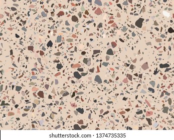 Terrazzo flooring texture, seamless pattern background. Abstract vector design for print on floor, wall, tile or textile