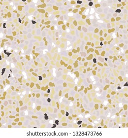 Terrazzo flooring texture,brown seamless pattern background. Abstract vector design for print on floor, wall, tile or textile