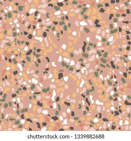 Terrazzo flooring texture,brown seamless pattern background. Abstract vector design for print on floor, wall, tile or textile
