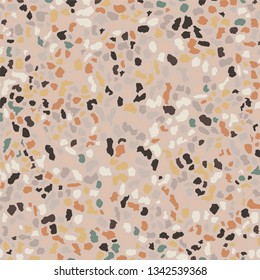Terrazzo flooring texture,brown seamless pattern background. Abstract vector design for print on floor, wall, tile or textile