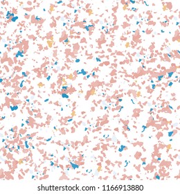 Terrazzo flooring textured surface modern abstract pattern. Vector seamless abstract repeat with chips of marble or granite in soft pastel  colors.