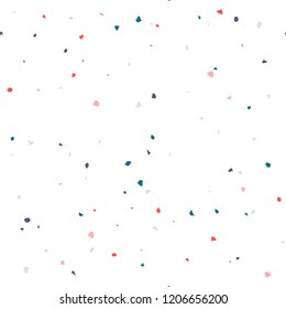 Terrazzo flooring textured surface modern abstract pattern. Vector seamless abstract repeat with chips of marble or granite in soft pastel  colors.
