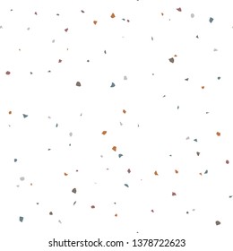 Terrazzo flooring textured surface modern abstract pattern. Vector seamless abstract repeat with chips of marble or granite in soft pastel  colors.