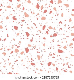 Terrazzo flooring textured surface modern abstract pattern. Vector seamless abstract repeat with chips of marble or granite in soft pastel colors.spring with winter pattern.