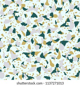 Terrazzo flooring vector seamless pattern. Texture of floor, composed of different kind of stone.