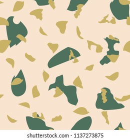 Terrazzo flooring vector seamless pattern. Texture of floor, composed of different kind of stone.