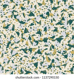 Terrazzo flooring vector seamless pattern. Texture of floor, composed of different kind of stone.