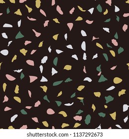 Terrazzo flooring vector seamless pattern. Texture of floor, composed of different kind of stone.