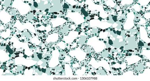 Terrazzo flooring vector seamless pattern. Texture from rough geometric shapes.