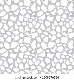 Terrazzo flooring vector seamless pattern. Texture from rough geometric shapes.