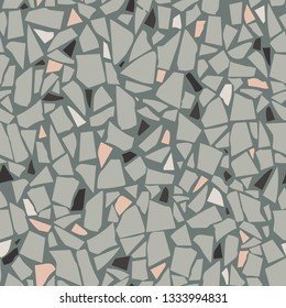 Terrazzo flooring vector seamless pattern. Marble texture. Modern surface. Tiles illustration