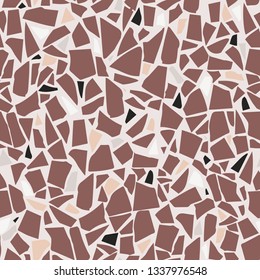 Terrazzo flooring vector seamless pattern. Marble texture. Modern surface. Tiles illustration