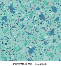 Terrazzo flooring vector seamless pattern. Texture of floor, composed of different kind of stone.