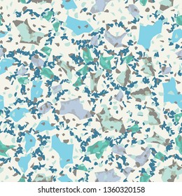 Terrazzo flooring vector seamless pattern. Texture of floor, composed of different kind of stone.
