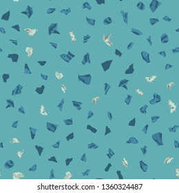 Terrazzo flooring vector seamless pattern. Texture of floor, composed of different kind of stone.