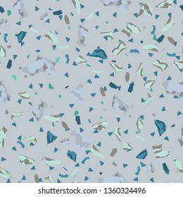 Terrazzo flooring vector seamless pattern. Texture of floor, composed of different kind of stone.