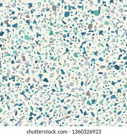 Terrazzo flooring vector seamless pattern. Texture of floor, composed of different kind of stone.
