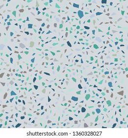 Terrazzo flooring vector seamless pattern. Texture of floor, composed of different kind of stone.