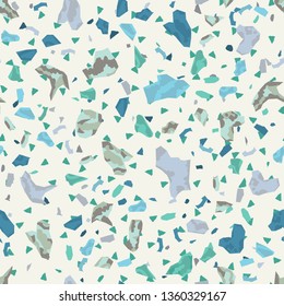 Terrazzo flooring vector seamless pattern. Texture of floor, composed of different kind of stone.