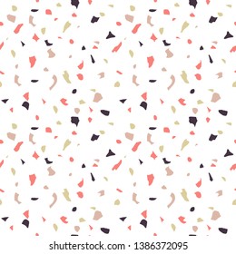 Terrazzo flooring vector seamless pattern. Mosaic Texture background. Colorful Random confetti. Vector