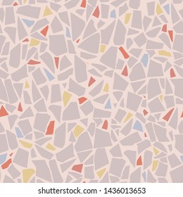 Terrazzo flooring vector seamless pattern. Marble texture. Pastel tiles illustration. Modern surface. Vector stone. Abstract background