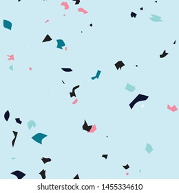 Terrazzo flooring vector seamless pattern. Texture of classic italian type of floor in Venetian style composed of natural stone, granite, quartz, marble, glass and concrete. Graphic design elements. 