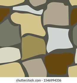 Terrazzo flooring vector seamless pattern. Texture of floor, composed of different kind of stone.