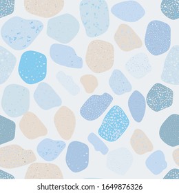 Terrazzo flooring vector seamless pattern. Texture of floor, composed of different kind of stone.