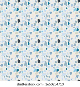 Terrazzo flooring vector seamless pattern. Texture of floor, composed of different kind of stone.