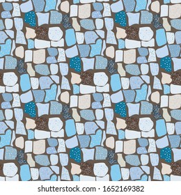 Terrazzo flooring vector seamless pattern. Texture of floor, composed of different kind of stone.