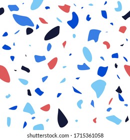 Terrazzo flooring vector seamless pattern. 